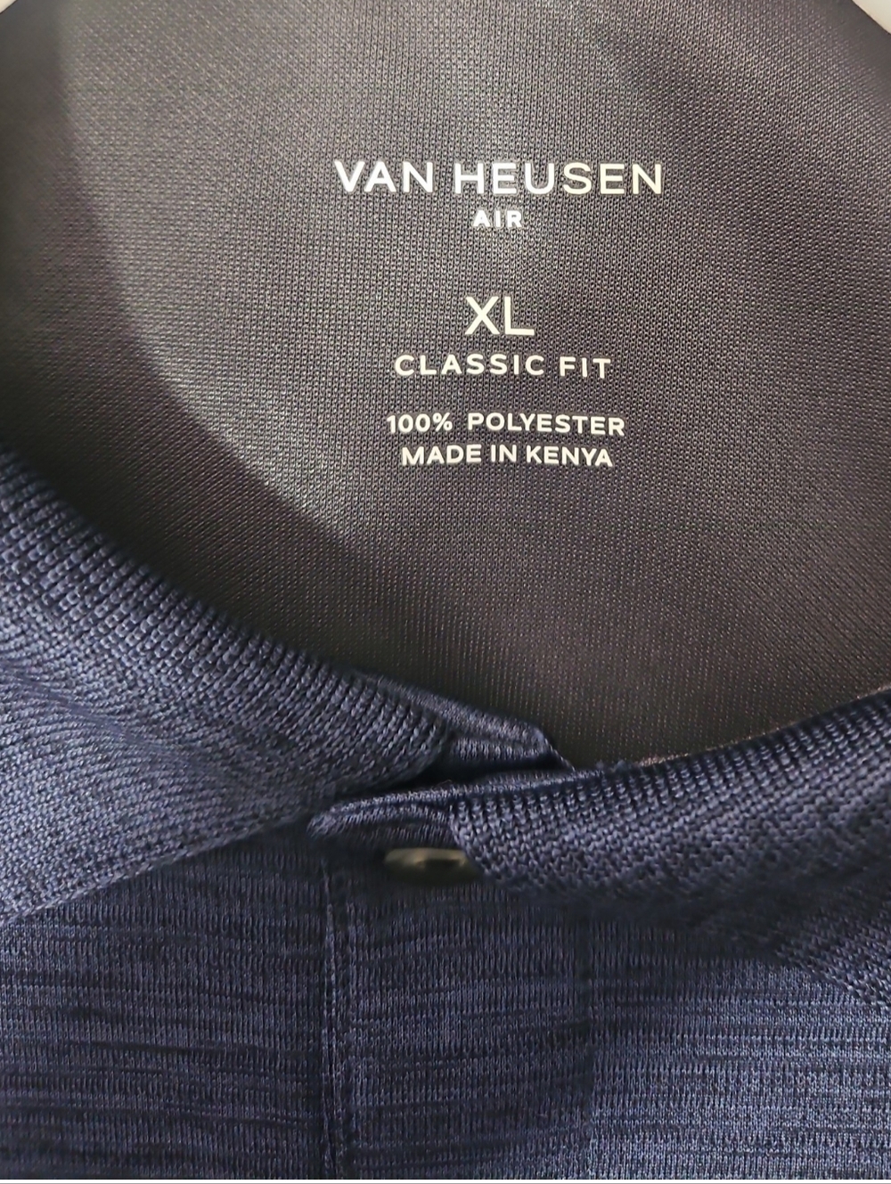 Van Heusen Mens Short Sleeve Polo Shirt Size XL Blue - Picture 2 of 3